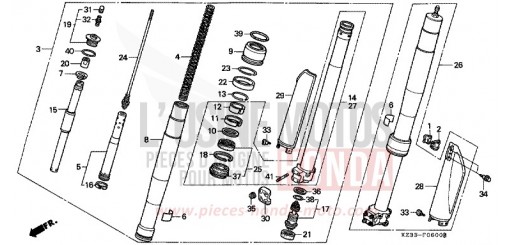 FRONT FORK CR250RL de 1990